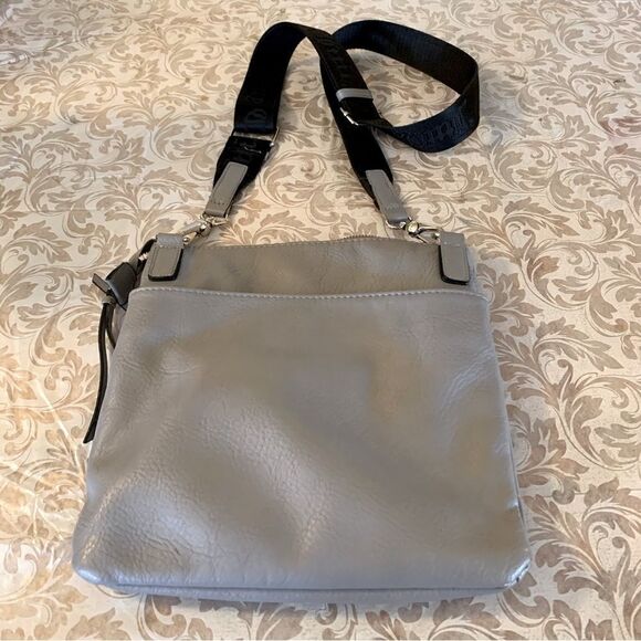 Juicy Couture Gray Leather Crossbody Handbag Logo on Strap Gorgeous - Picture 11 of 13